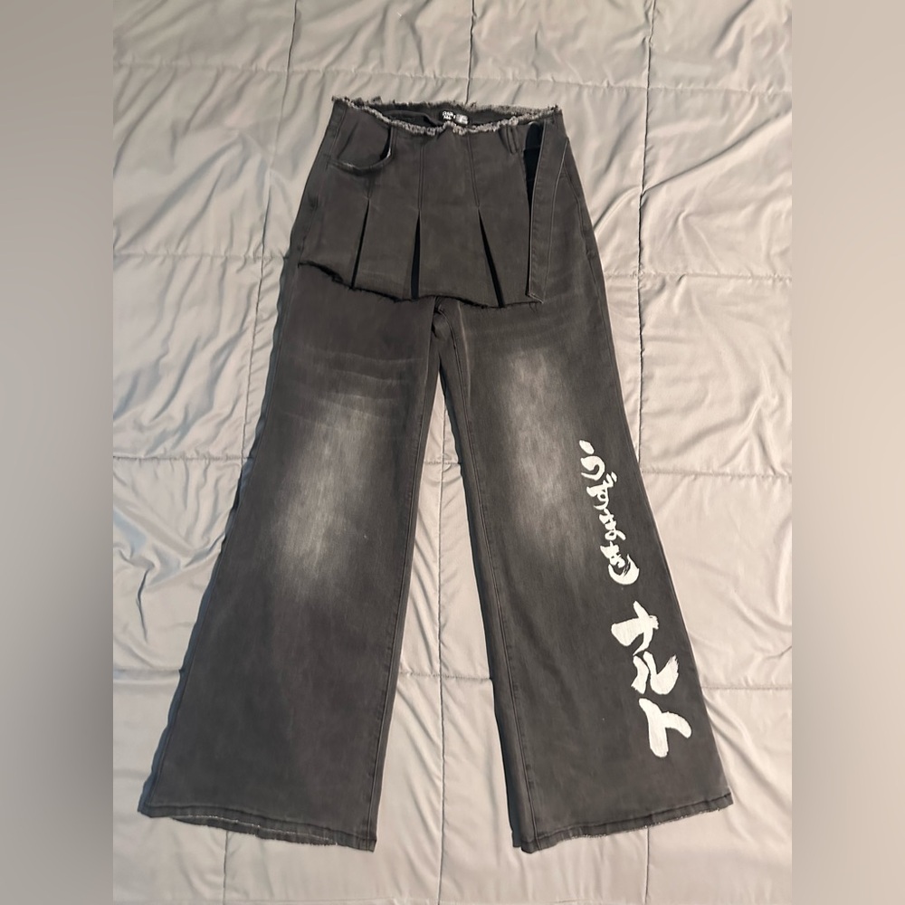 Ninja Academy Elite Wide Leg Pants With Skirt Naruto x Dolls Kill collab